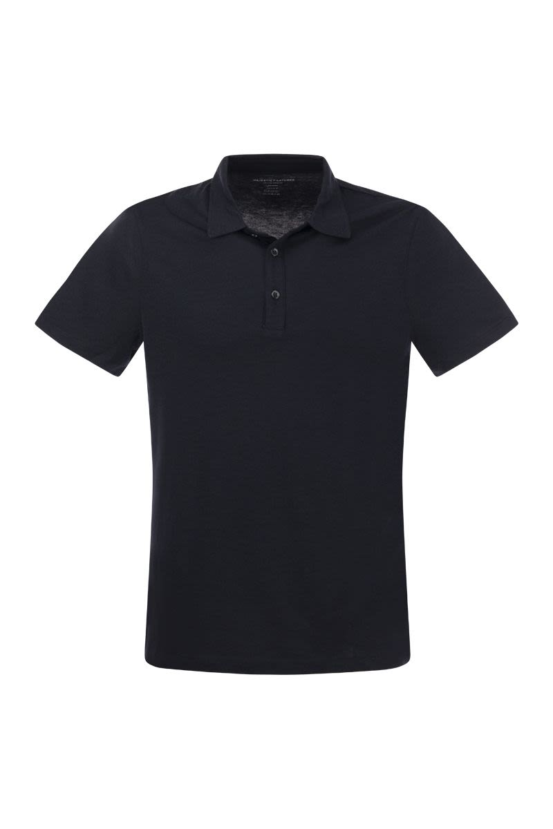 Short-sleeved polo shirt in lyocell and cotton - VOGUERINI