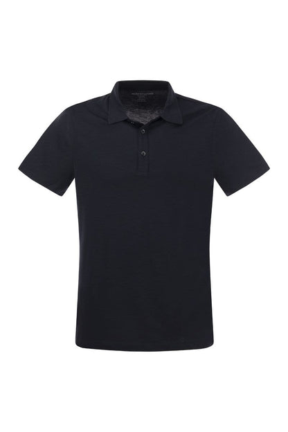 Short-sleeved polo shirt in lyocell and cotton - VOGUERINI