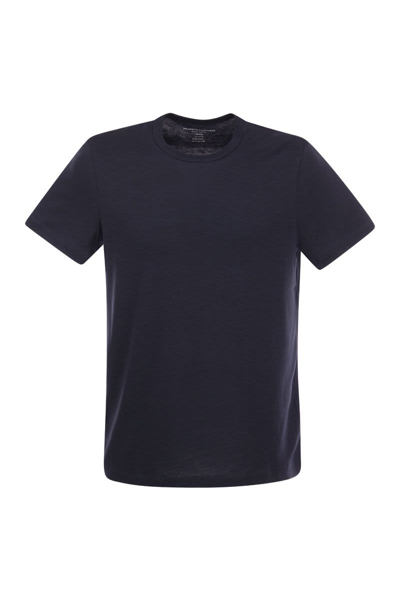 Crew-neck T-shirt in Lyocell and cotton - VOGUERINI