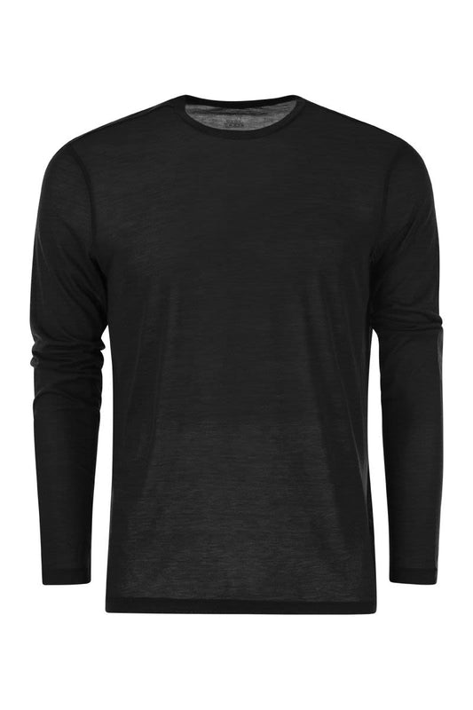 Crew-neck T-shirt in silk and cotton - VOGUERINI