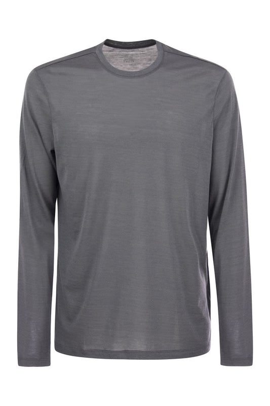 Crew-neck T-shirt in silk and cotton - VOGUERINI