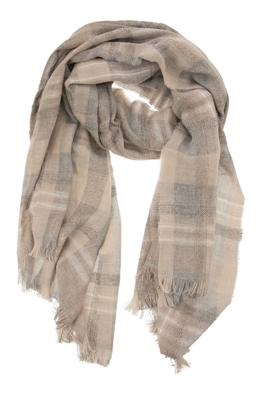 Viscose blend lurex scarf with fringes - VOGUERINI