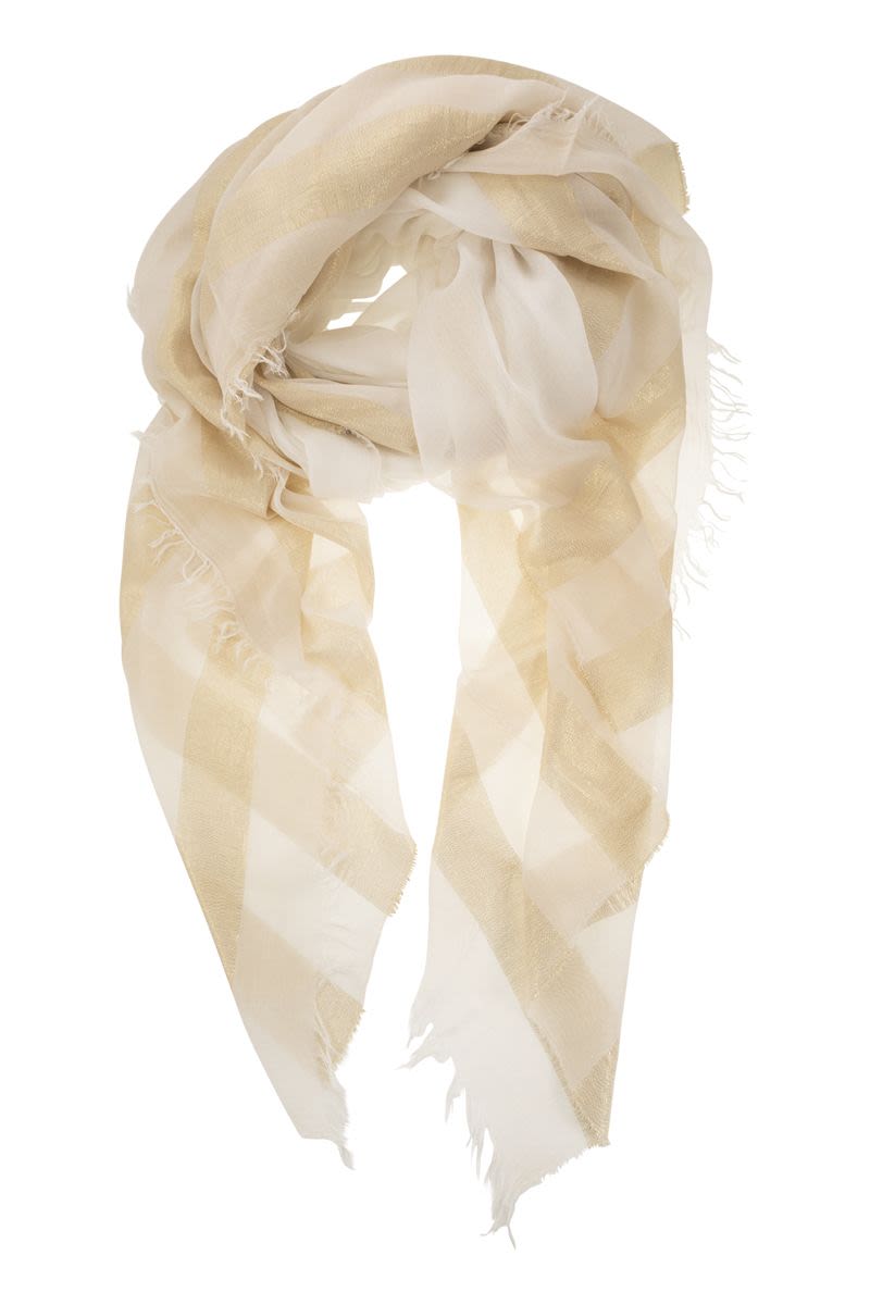 Modal, viscose and lurex yoke scarf