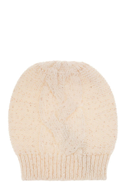 Wool, silk and cashmere braided cap - VOGUERINI