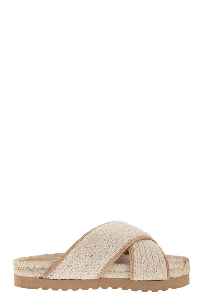 Jute and Leather Sandal - VOGUERINI