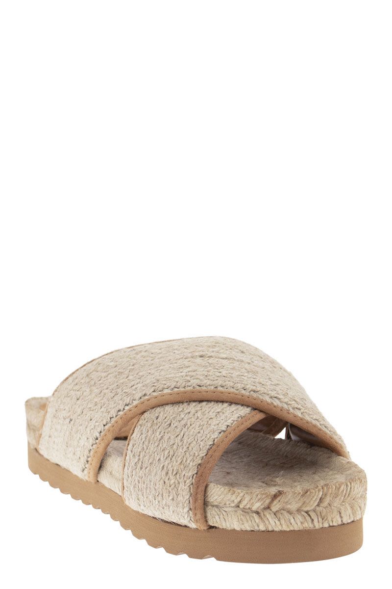 Jute and Leather Sandal - VOGUERINI