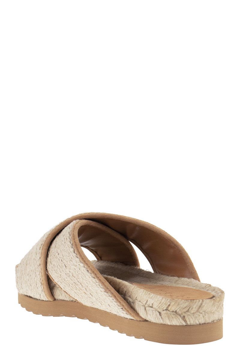 Jute and Leather Sandal - VOGUERINI