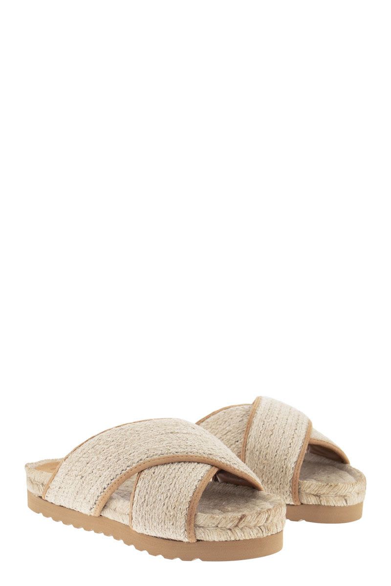 Jute and Leather Sandal - VOGUERINI