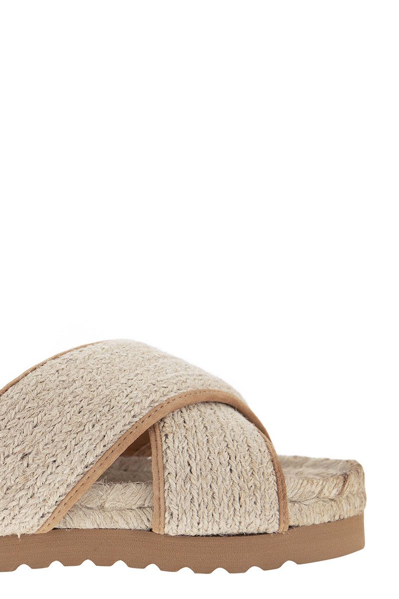 Jute and Leather Sandal - VOGUERINI