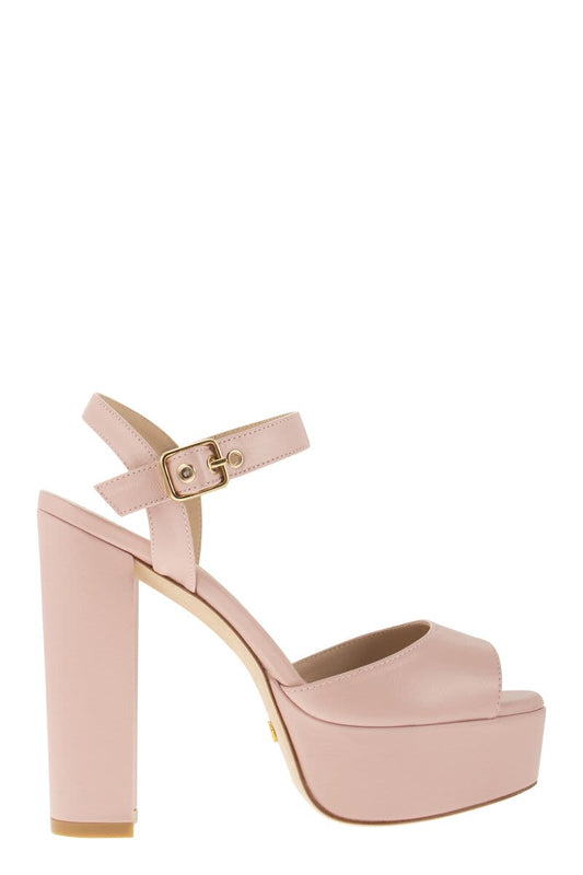 RYDER - Leather platform sandals - VOGUERINI