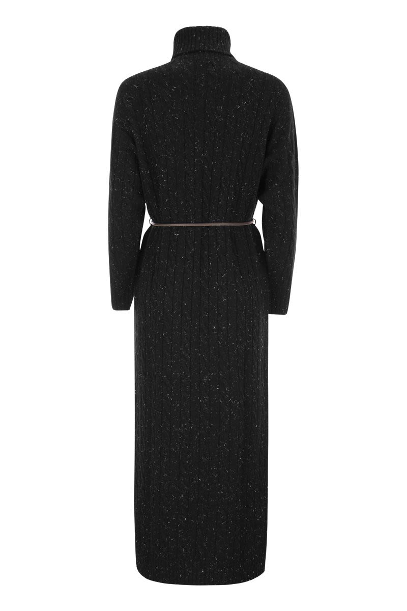 Wool, silk and cashmere turtleneck dress - VOGUERINI