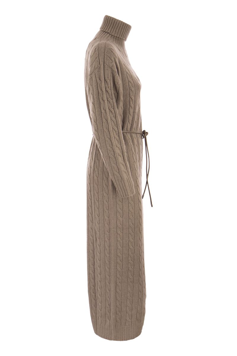 Wool, silk and cashmere turtleneck dress - VOGUERINI