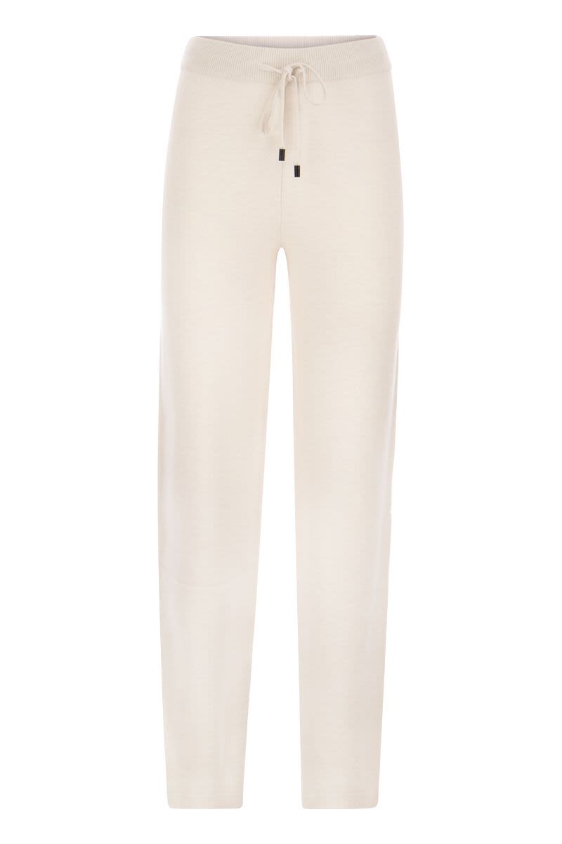 Wool, silk and cashmere knit trousers - VOGUERINI