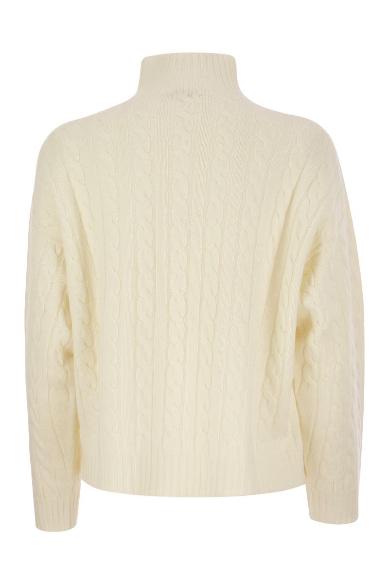 Plaited jumper in wool-silk and cashmere blend - VOGUERINI