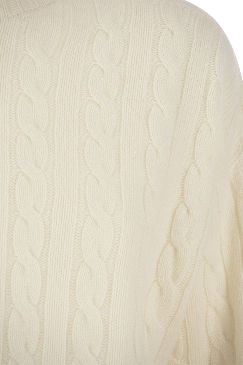 Plaited jumper in wool-silk and cashmere blend - VOGUERINI