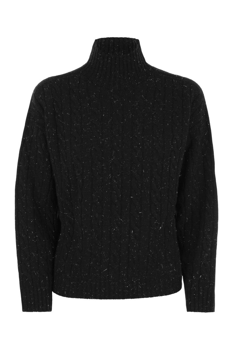 Plaited jumper in wool-silk and cashmere blend - VOGUERINI