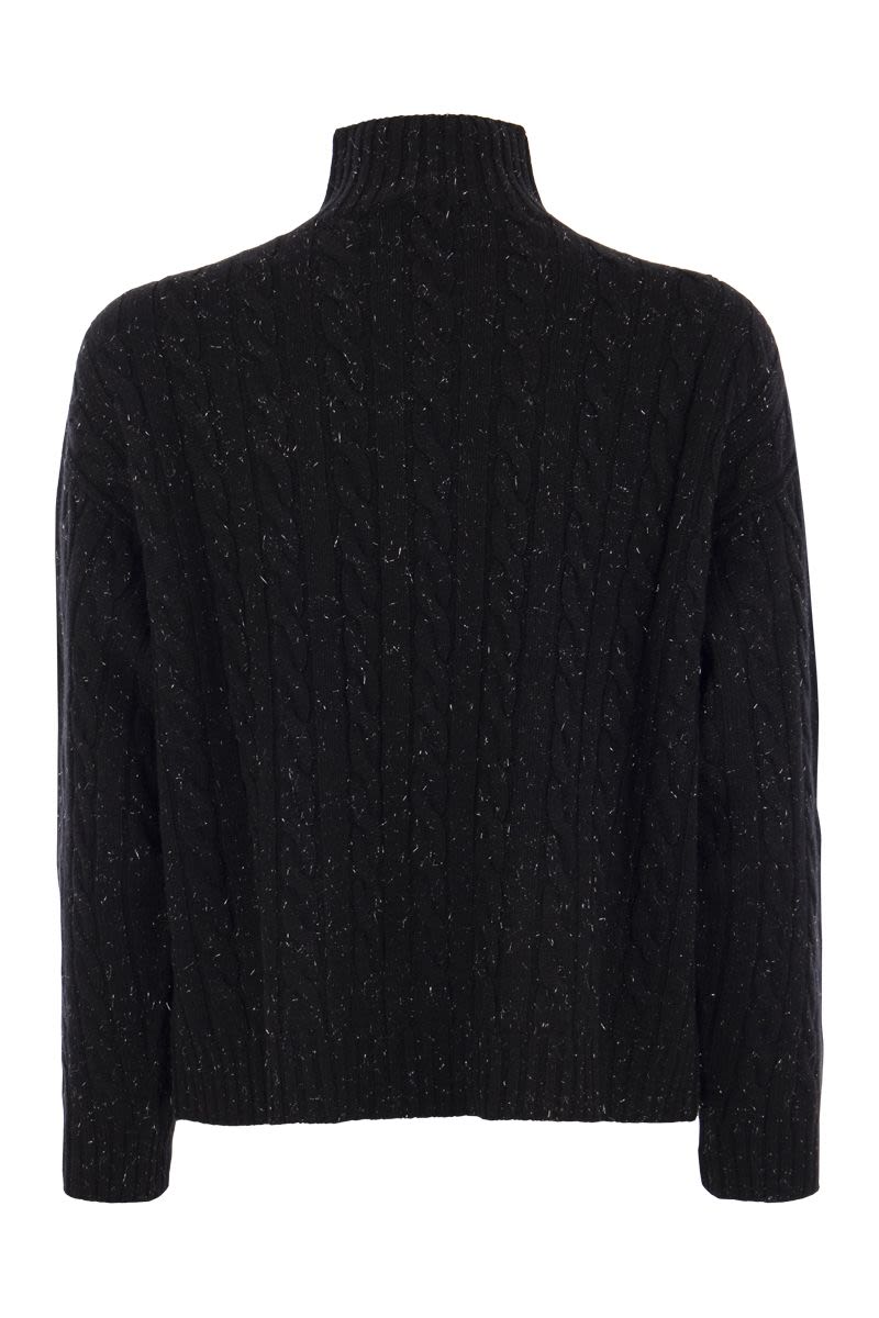 Plaited jumper in wool-silk and cashmere blend - VOGUERINI