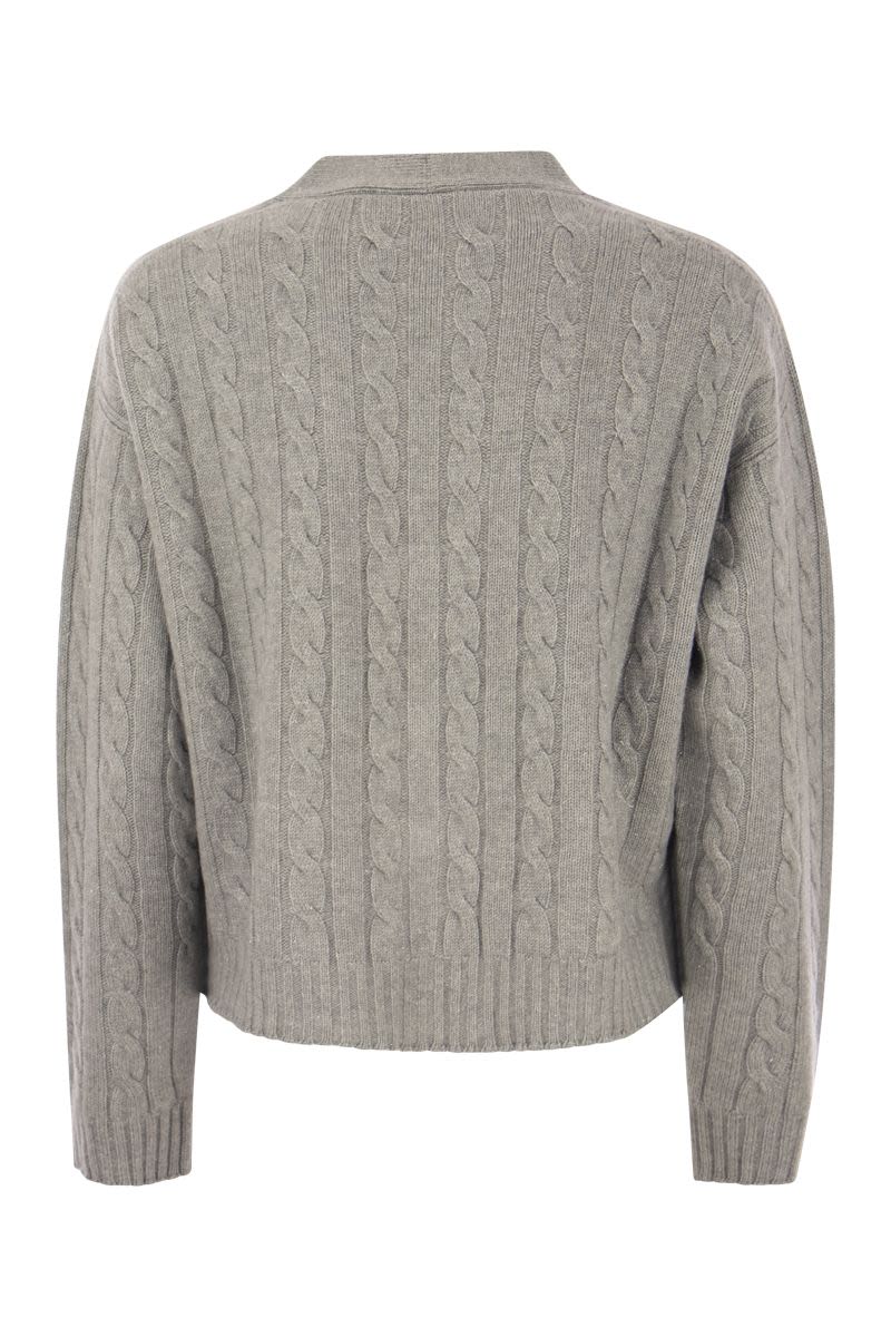 Wool, silk, cashmere and lurex cardigan - VOGUERINI