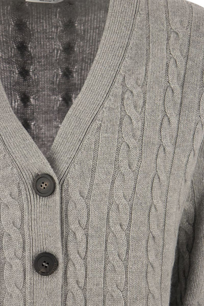 Wool, silk, cashmere and lurex cardigan - VOGUERINI