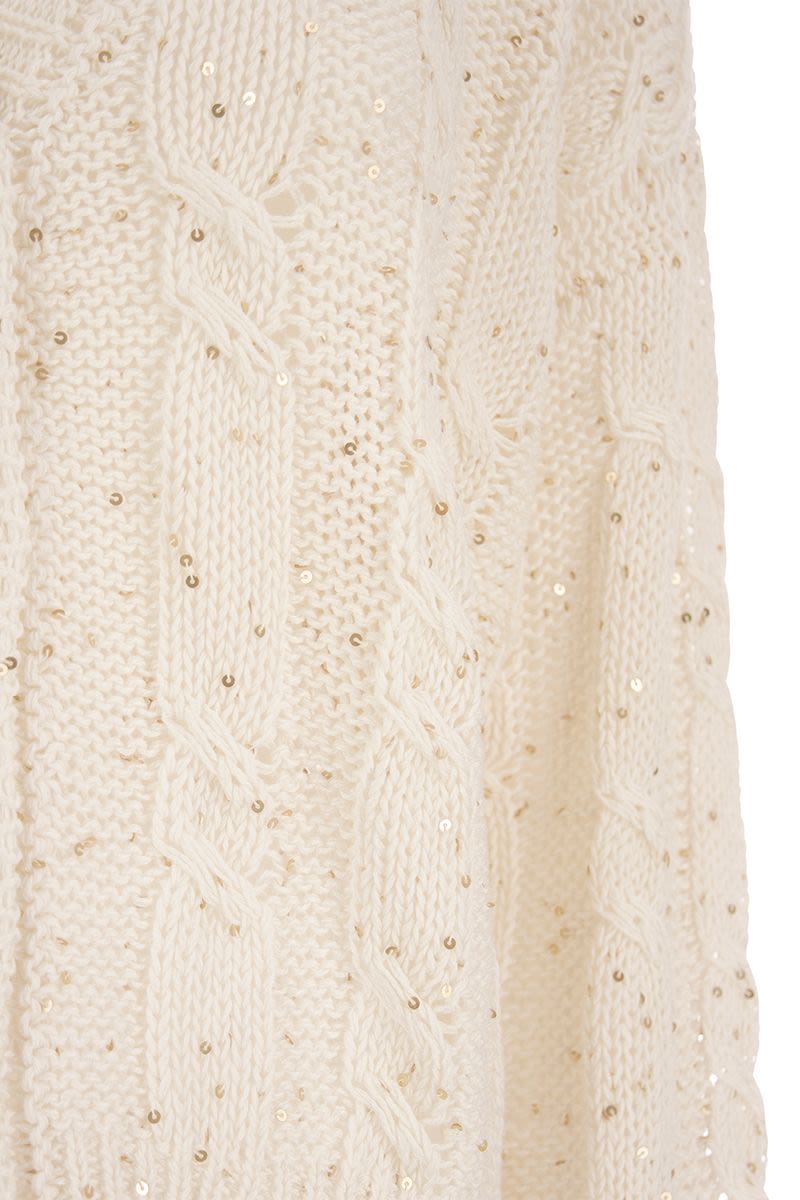 Ribbed cardigan with sequins - VOGUERINI