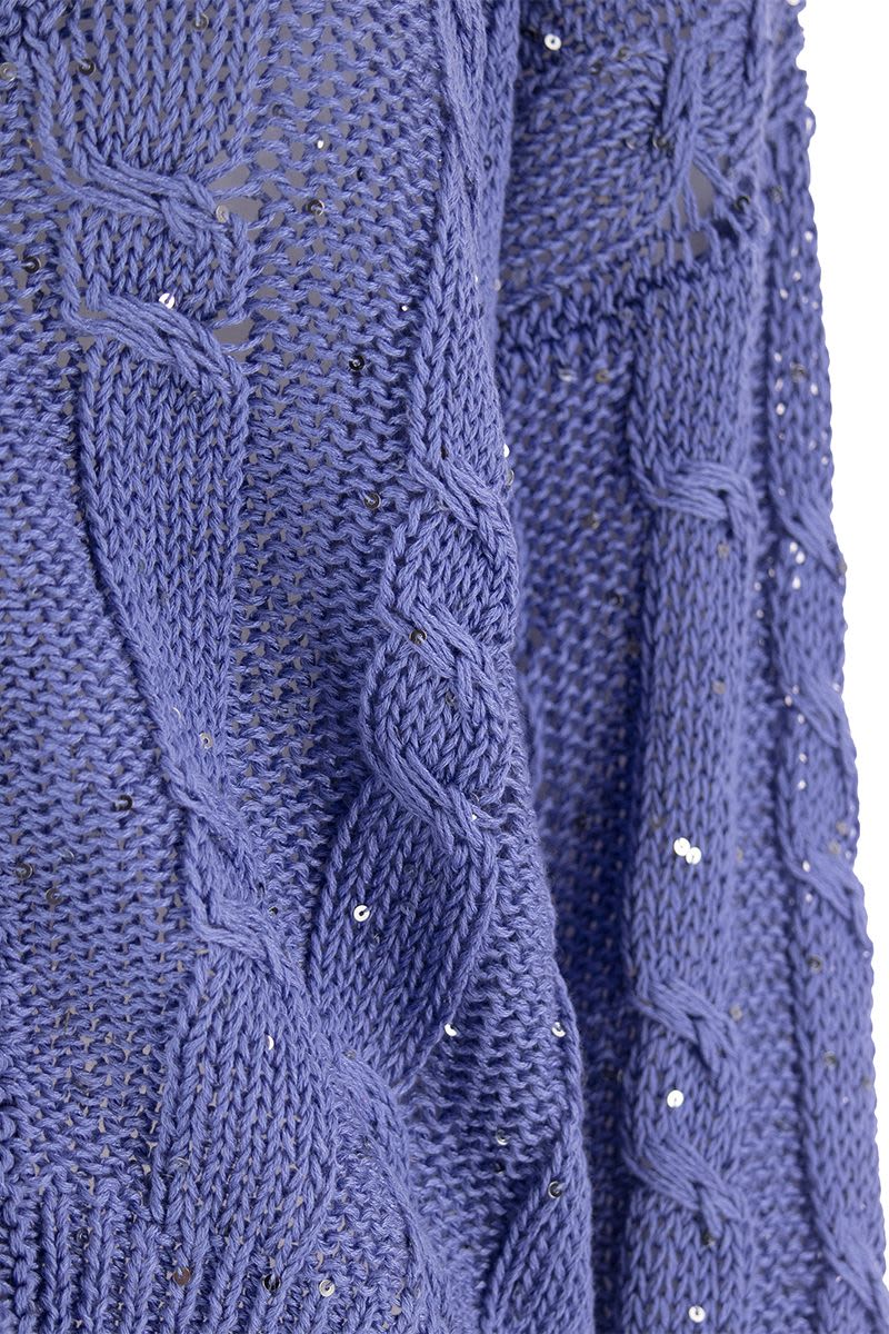 Ribbed cardigan with sequins - VOGUERINI