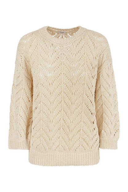 Cotton yarn sweater with sequins - VOGUERINI