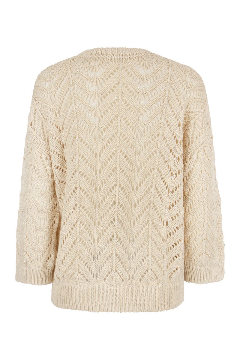 Cotton yarn sweater with sequins - VOGUERINI