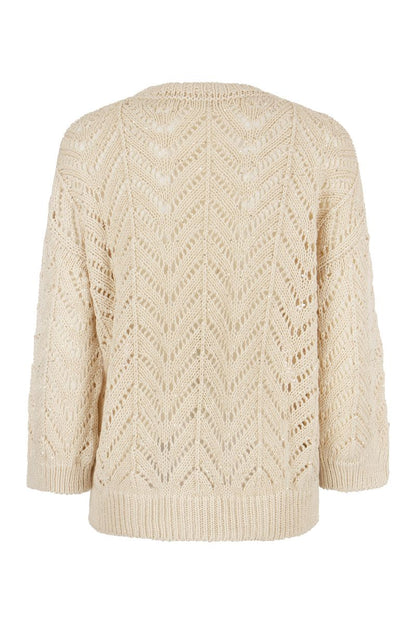 Cotton yarn sweater with sequins - VOGUERINI