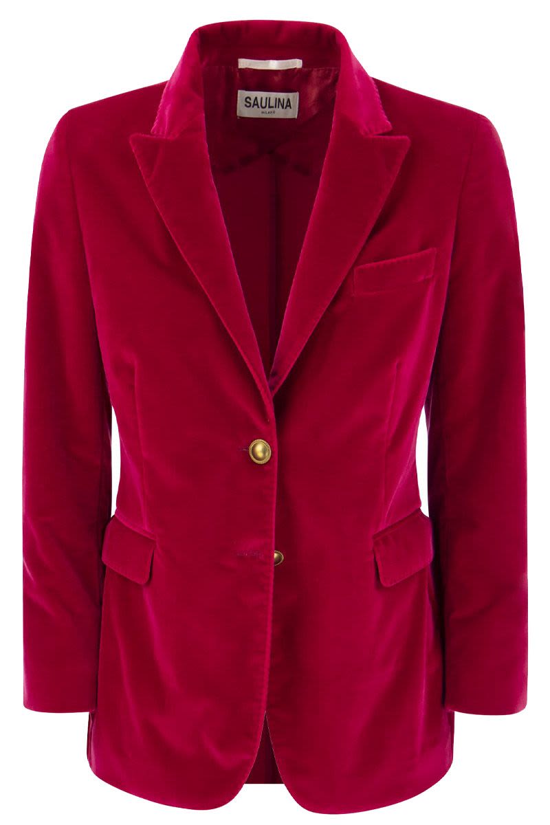 ANGELICA - Two-button velvet blazer - VOGUERINI