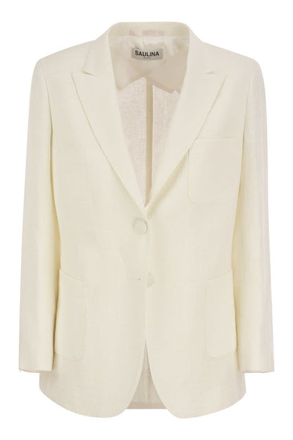 ADELAIDE - Linen two-button jacket - VOGUERINI