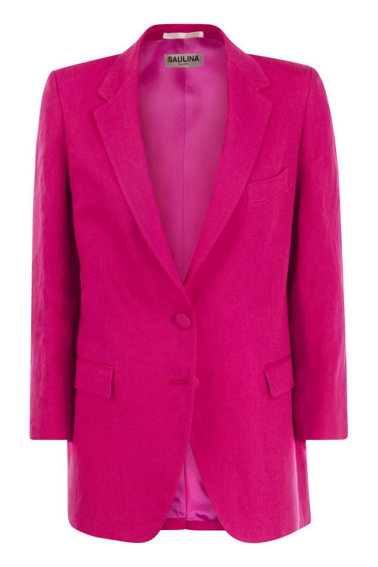 ANTONIA - Linen two button blazer - VOGUERINI