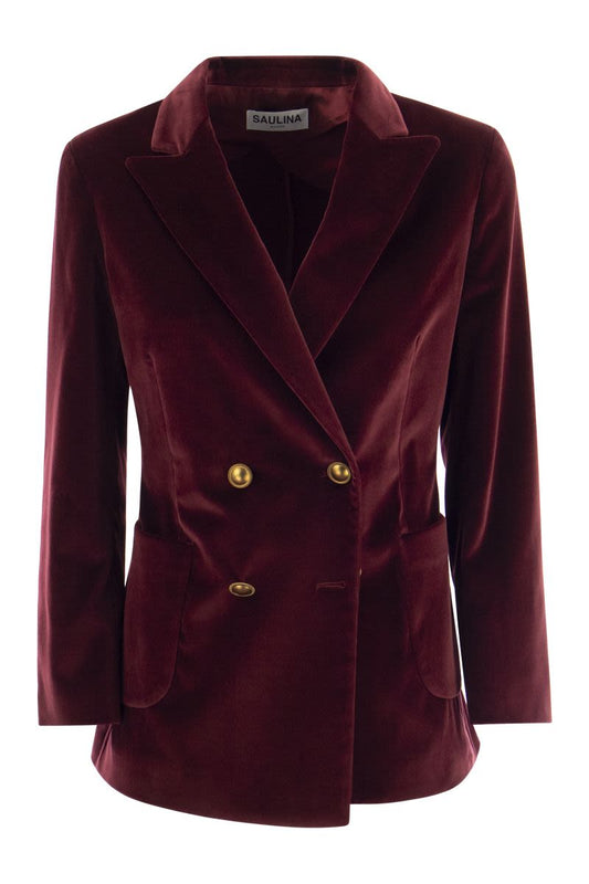 ANTONIA - Single-breasted velvet jacket - VOGUERINI