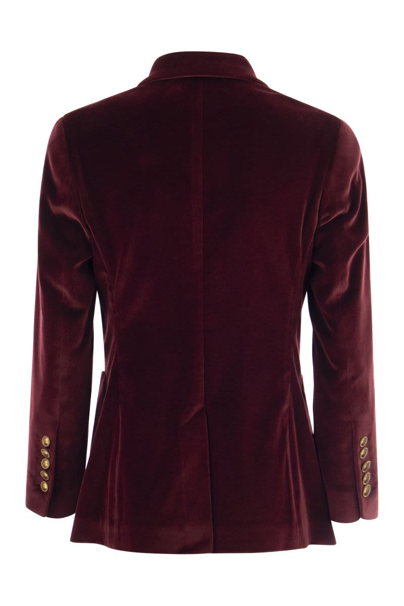 ANTONIA - Single-breasted velvet jacket - VOGUERINI