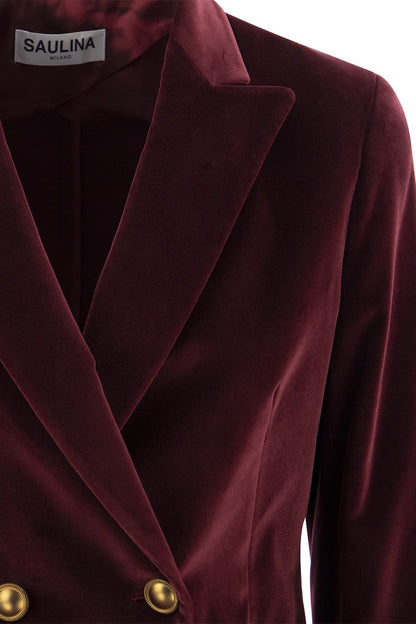 ANTONIA - Single-breasted velvet jacket - VOGUERINI