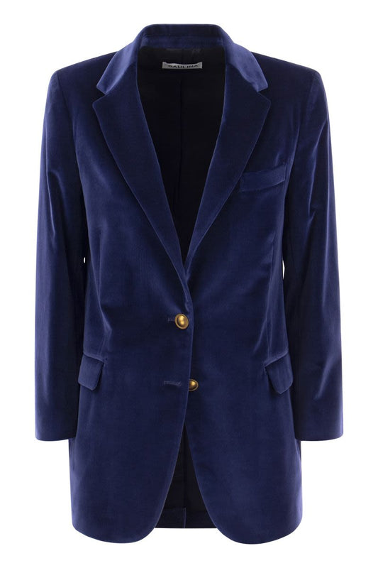 ANTONIA - Single-breasted velvet jacket - VOGUERINI