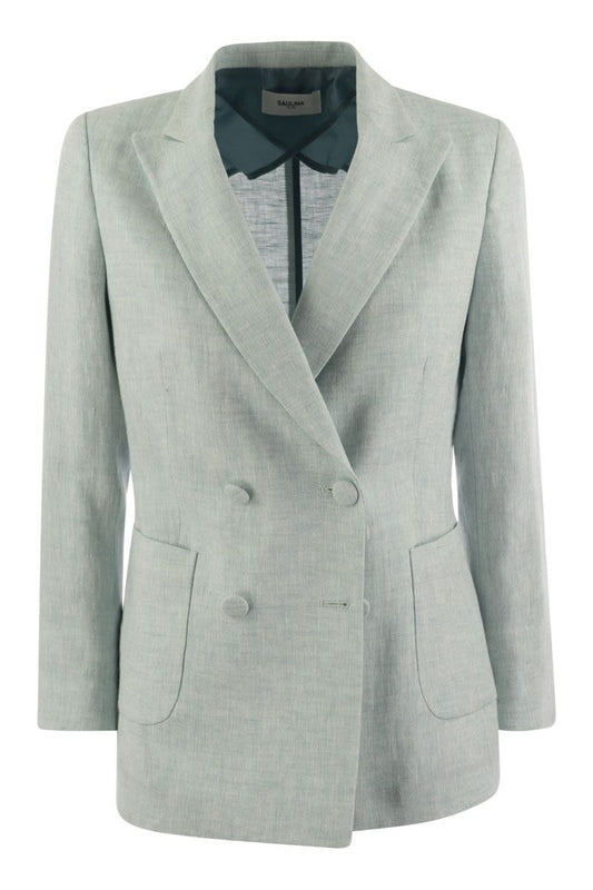 ASSUNTA - Double-breasted linen jacket