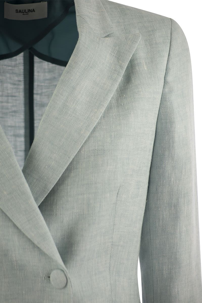 ASSUNTA - Double-breasted linen jacket