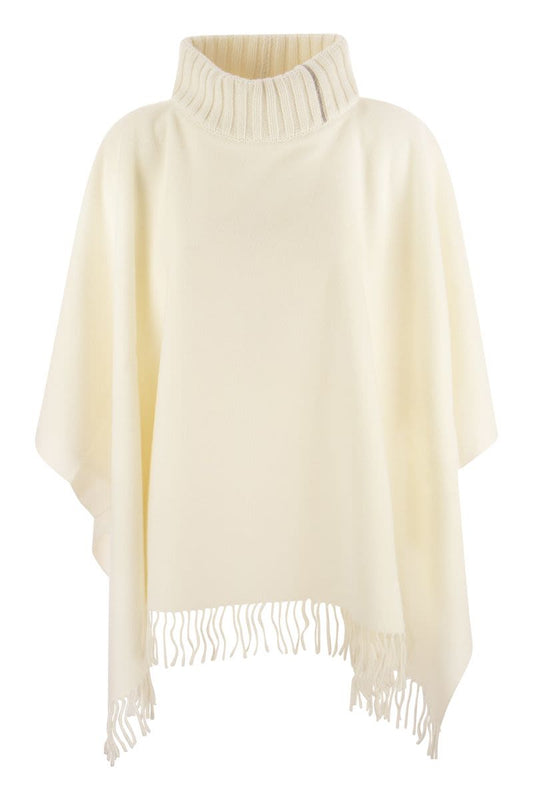 High-necked cape with luminous detail - VOGUERINI