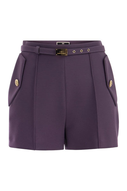 Crepe shorts with belt - VOGUERINI