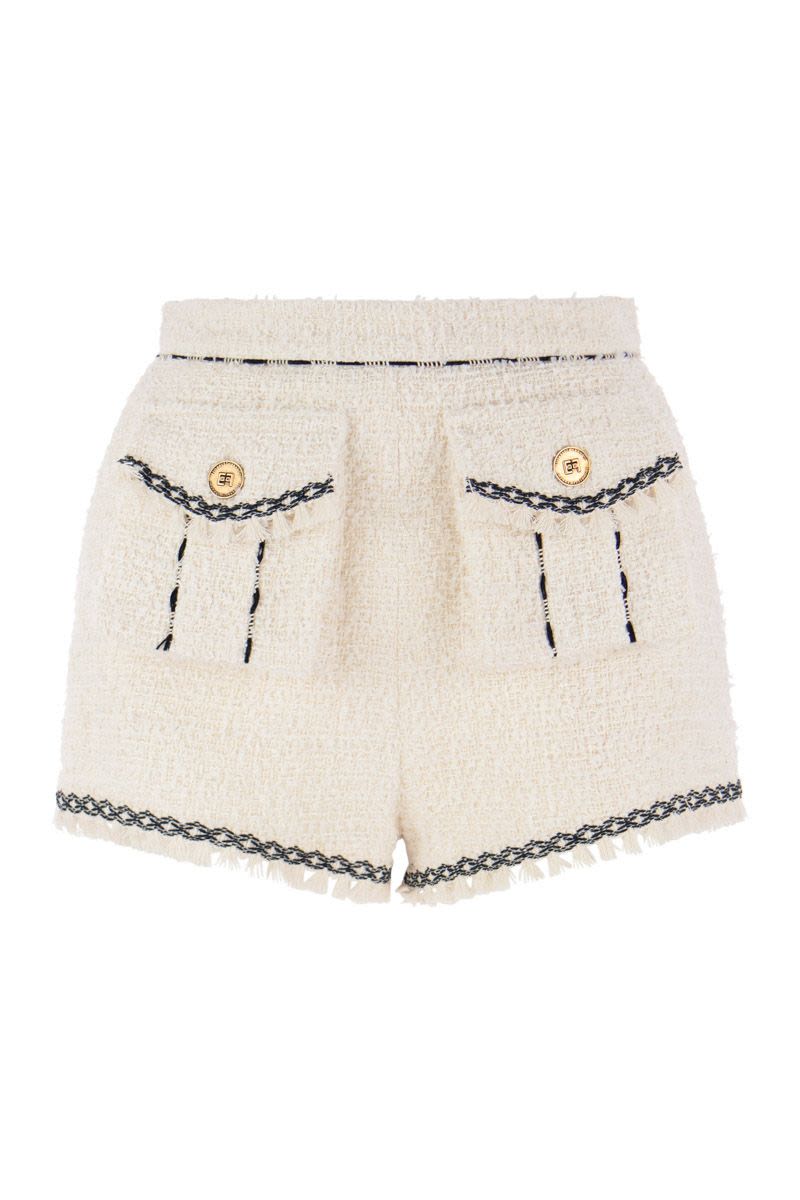 Frayed tweed shorts - VOGUERINI