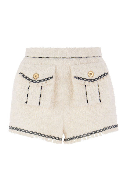 Frayed tweed shorts - VOGUERINI