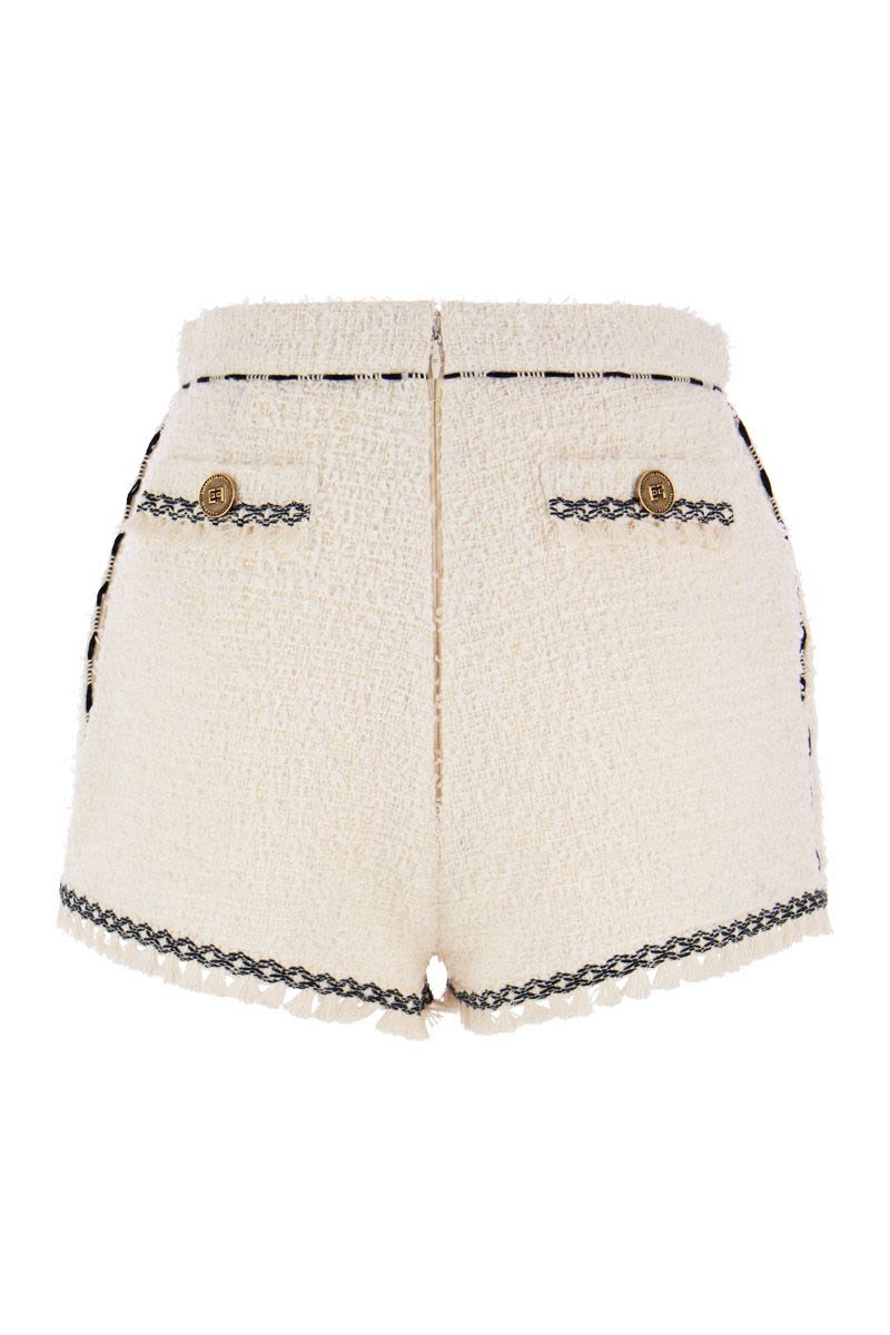 Frayed tweed shorts - VOGUERINI