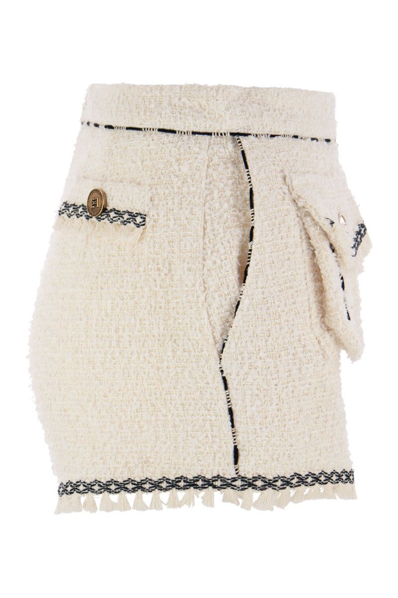 Frayed tweed shorts - VOGUERINI