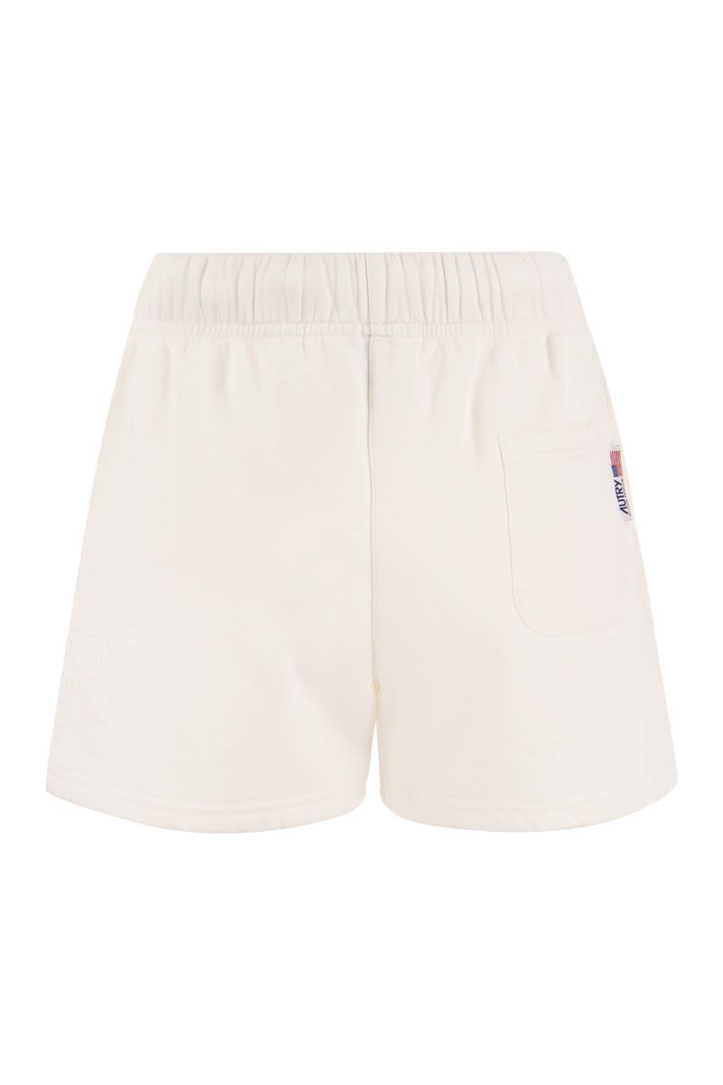 Cotton shorts with embroidered logo - VOGUERINI