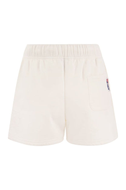 Cotton shorts with embroidered logo - VOGUERINI