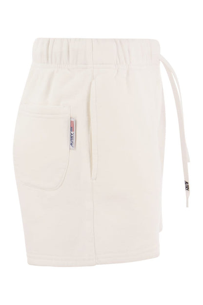 Cotton shorts with embroidered logo - VOGUERINI