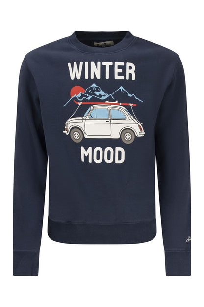 Cotton sweatshirt with 500 MOOD print - VOGUERINI