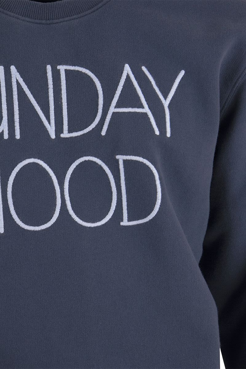 Cotton sweatshirt with SUNDAY MOOD lettering - VOGUERINI