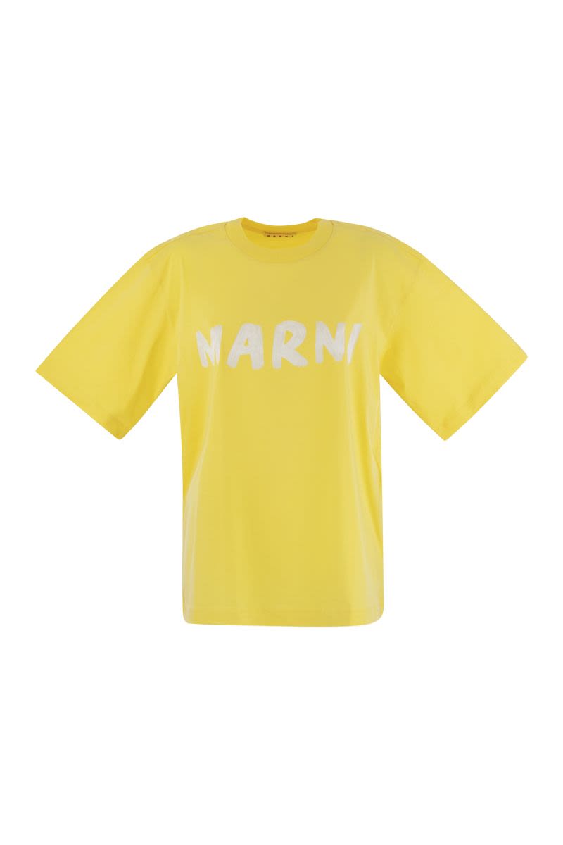 Cotton jersey T-shirt with Marni print - VOGUERINI