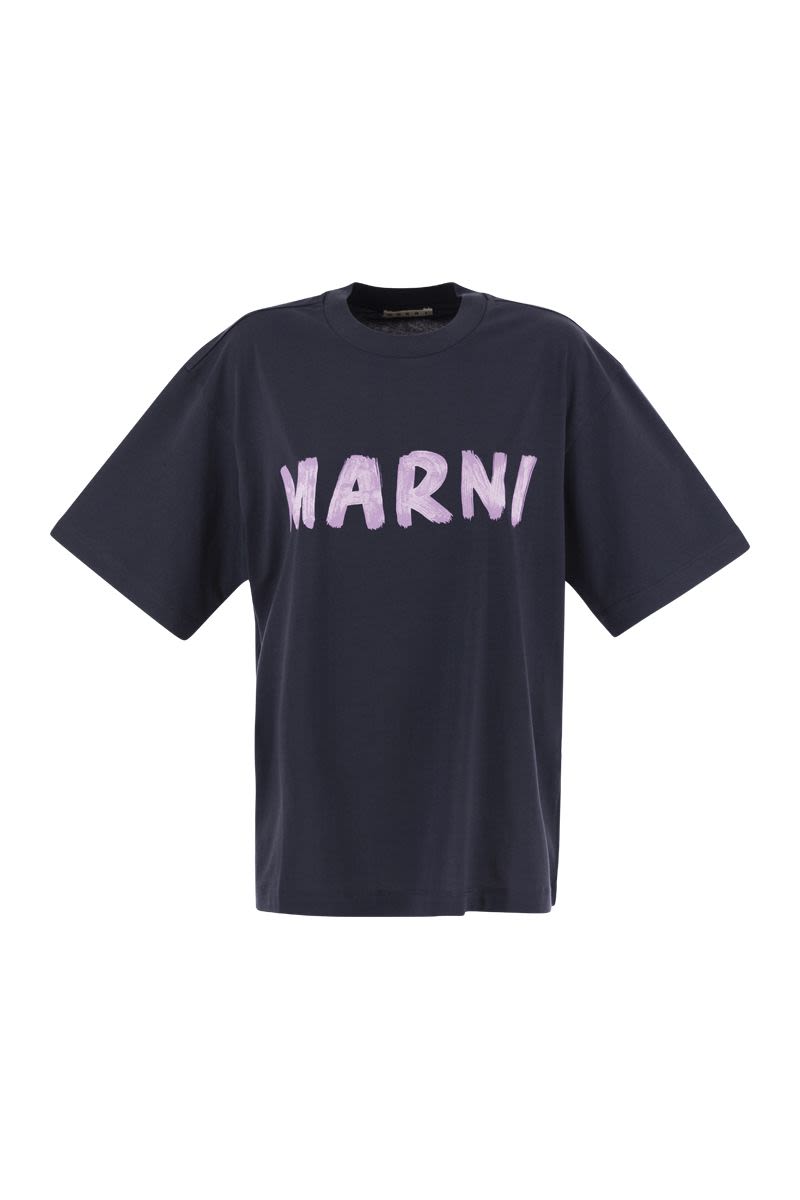 Cotton jersey T-shirt with Marni print - VOGUERINI